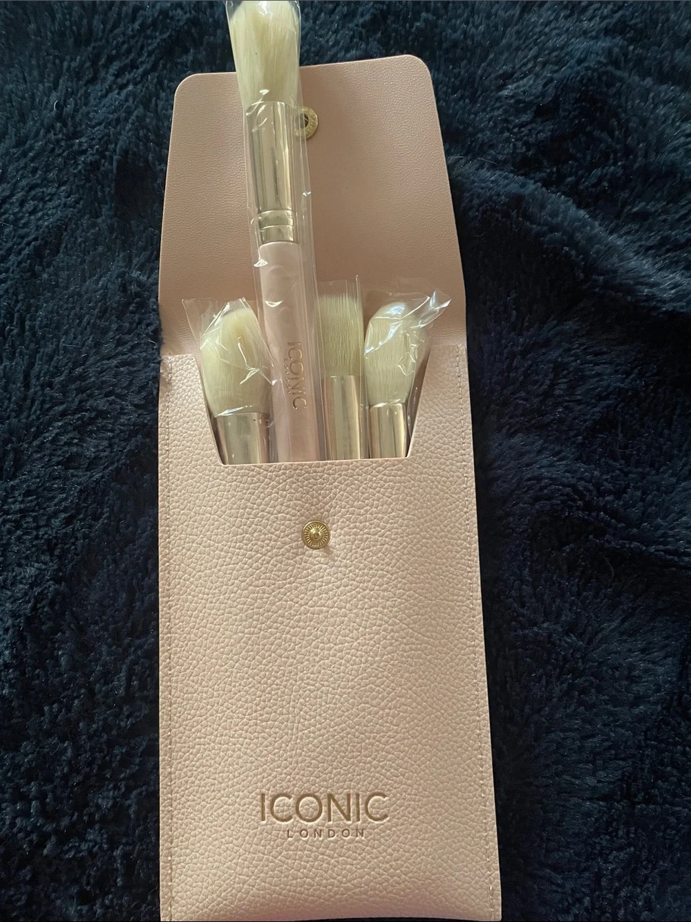 ICONIC London Pink Makeup Brush Set with Matching Case